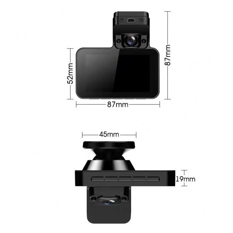Newest Front Sony 307 Sensor Camera Super Clear Night Vision Dash Cam Three Cameras