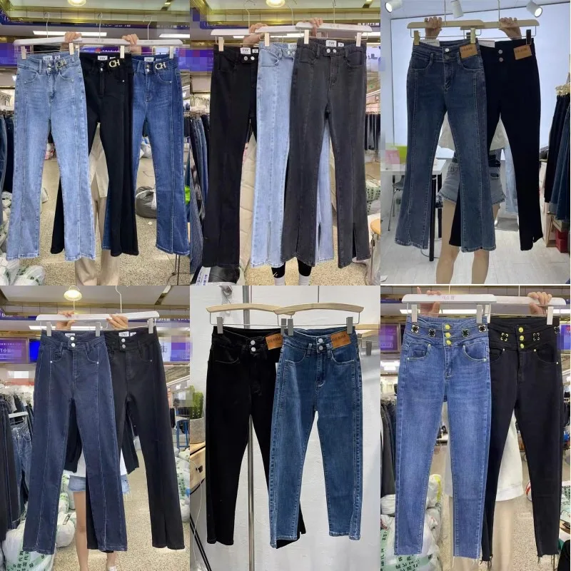 High Quality Male Female Jeans Stock Pocket Jeansmale Female New Arrival Vintage Denim Jeans