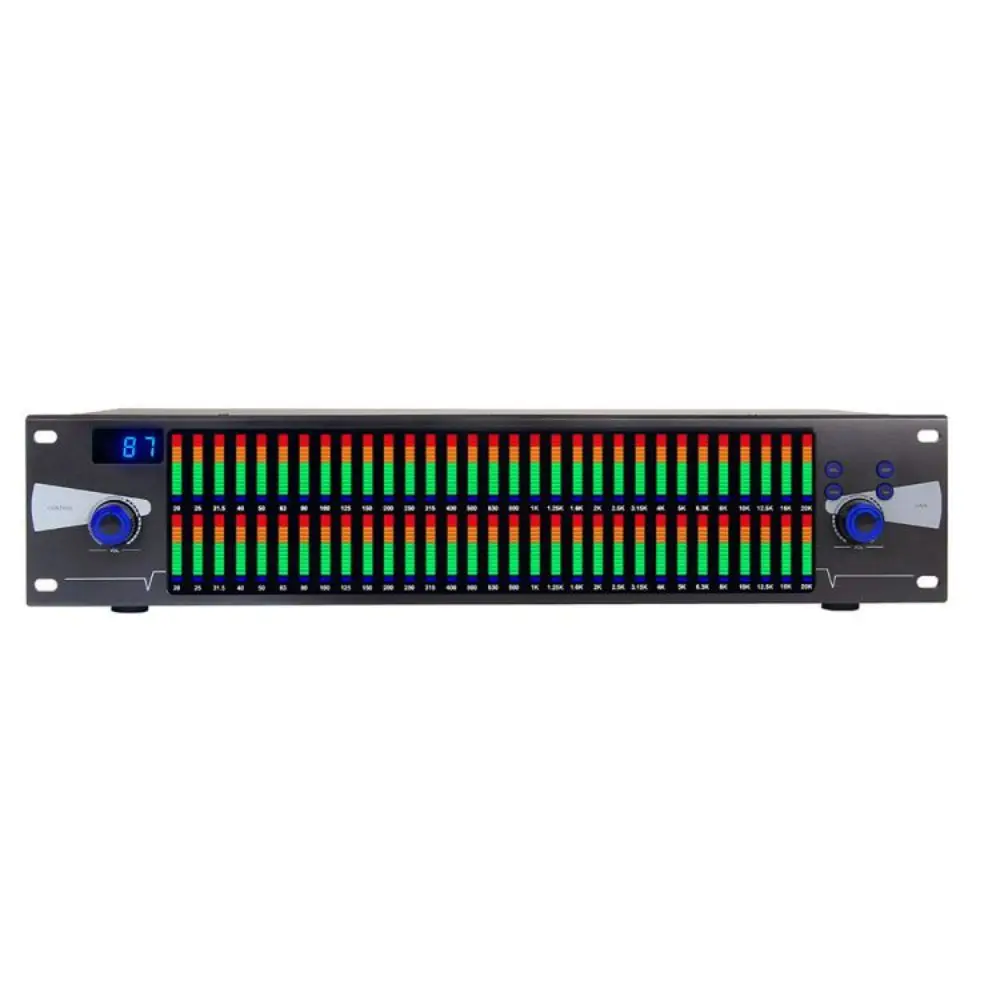 Ecualizador Gráfico EQ-888 De 20 Bandas Con Bluetooth/USB Y Pantalla HD – Para Estéreo Doméstico Y Escenario (Azul)