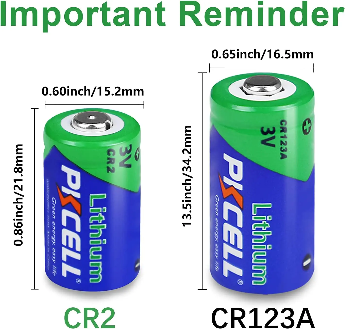PKCELL 3v Battery Cr2 Cr15h270 Lithium Battery for Electric Camera
