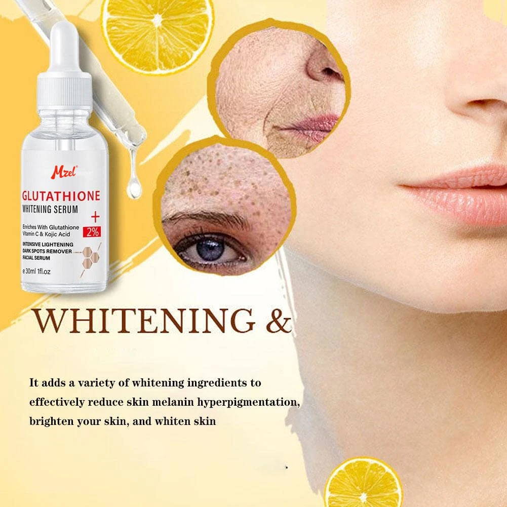 glutathione whitening serum with vitamin c review Glutathione Face Neck Skin Whitening Serum Freckle Dark Spots Removal Serum  Brightening Moisturizing