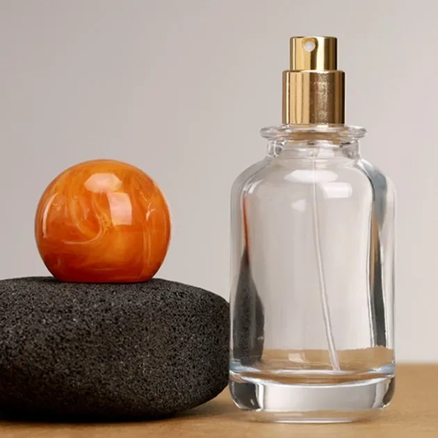 Custom Unique Round 30ml 50ml 100ml Clear Luxury Empty Glass Spray Perfume Bottles Packaging Glass Bottle With Ball Cap