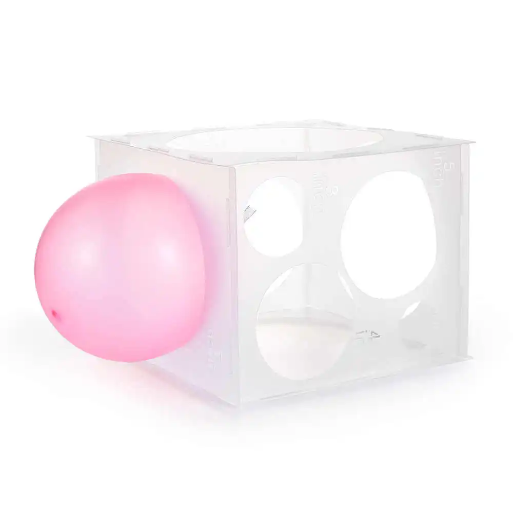 Pllieay 14 Holes Balloon Sizer Box Cube, Pink Plastic Balloon Measurement  Box, Collapsible Balloon Sizer Tool with Instructions for Balloon