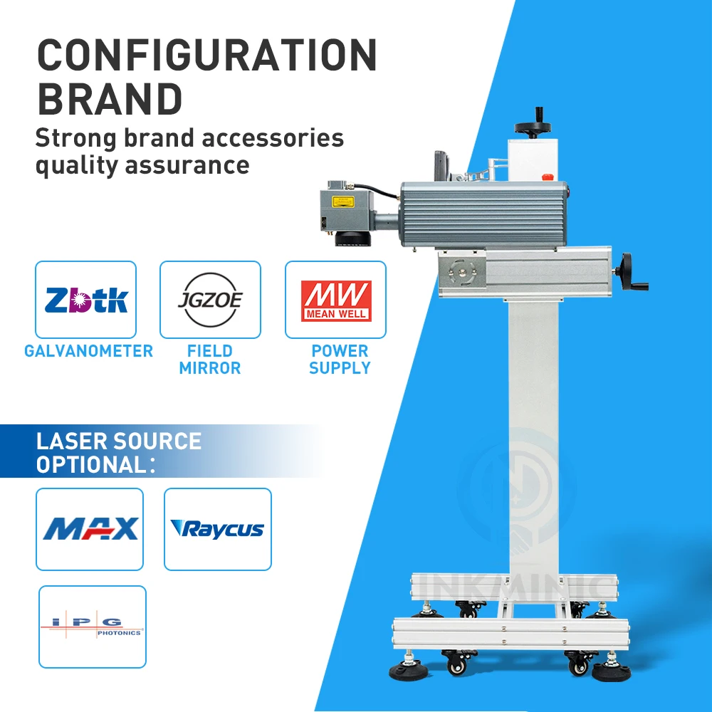 Flying Engraving Device Mark QR Code Text CO2 Coherent CRD BC 30W 40W 60W  Laser Marking Machine for Food Drink Production Line