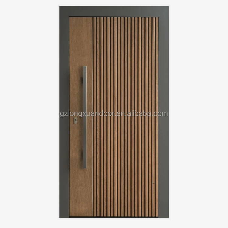 Modern Prehung Composite Door Solid Core Wooden German Vertical Stripe Design for Bedroom Bathroom Entry MDF/bedroom Interior