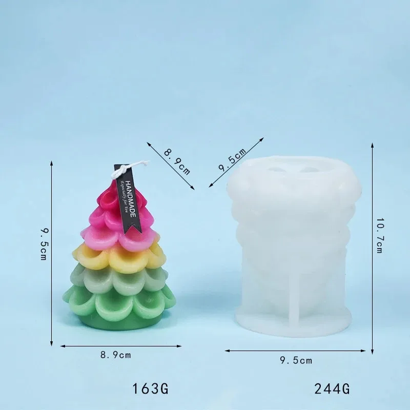 Y3501 DIY Handmade Christmas Tree Scented Candle Silicone Mold