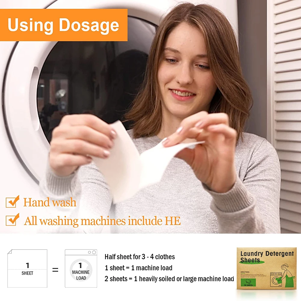 Custom Washing Machine Super Concentrated Eco Strips Laundry Detergent Washing  Sheet
