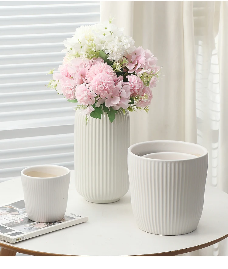 Naturix 2023 Best Sellers Decorative White Cylinder Nordic Ceramic