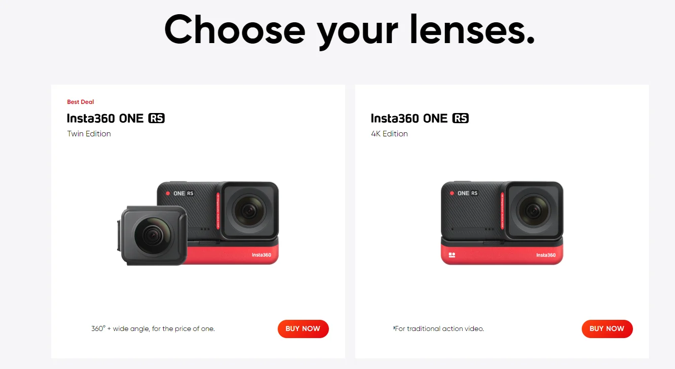 Insta360 ONE RS 1-Inch 360 Edition - Action Camera Dual Camera