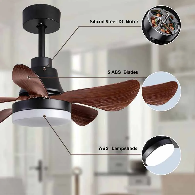 product factory direct ceiling fans with lights and remote dimmable 3cct reversible bldc motor abs blades for bedroom living room886-3