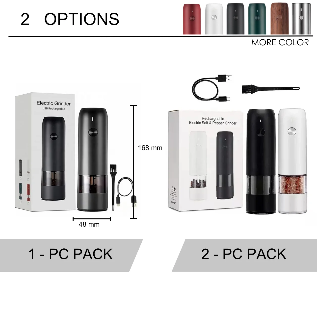 Elektrische Salz- Und Pfeffermühlen Set - Smart Würzen Mit Stil!