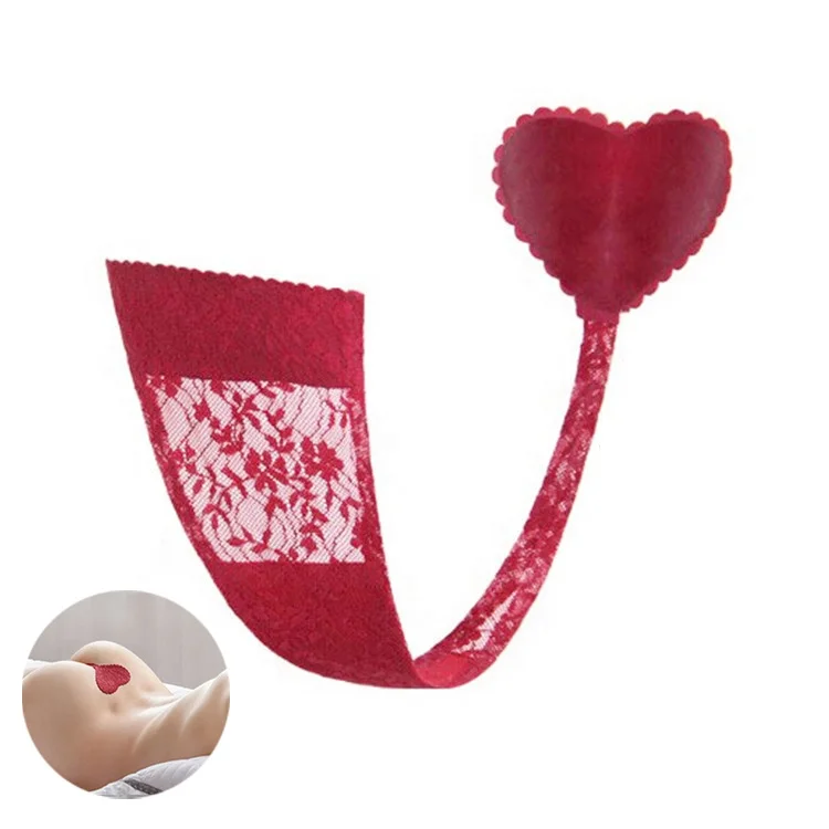 Womens seamless C-String heart-shaped lace Invisible