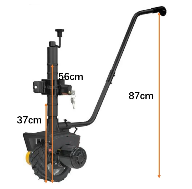 Black Caravan Electric Motorised Trailer Jockey Wheel Mover 12v 550w