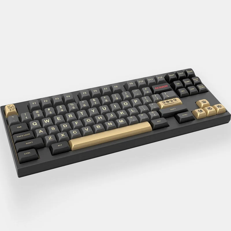 GATERON year of Tiger 115 keys Customized Height Premium Double Anodized Aluminum CNC  Ergonomic Mechanical Keyboard Keycaps