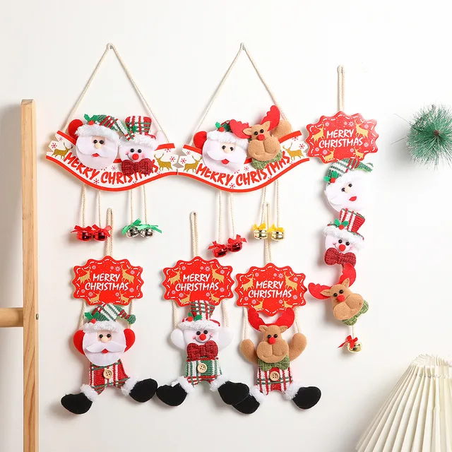 Party Decorations Christmas Tree Ornaments Hanging Doll Santa Claus Snowman Reindeer Bear Plush Dolls