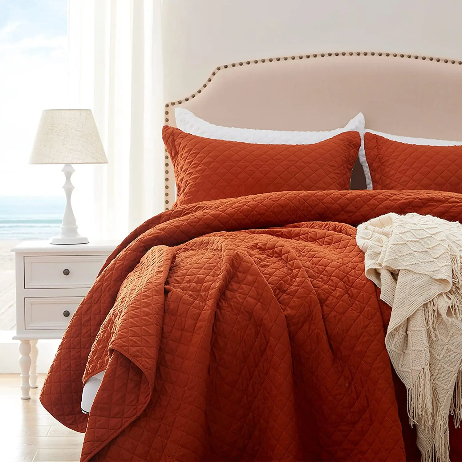 burnt orange coverlet