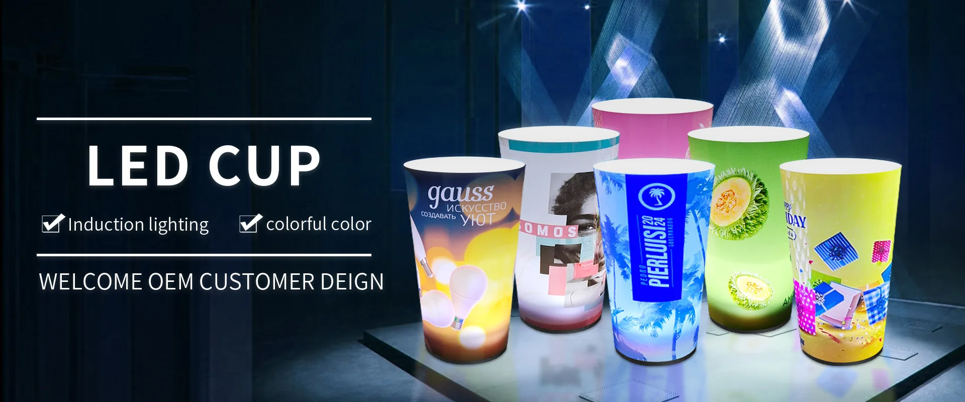 Glowing Cups Plastic Led Glowing Lights Led Light Water Cup For Bar