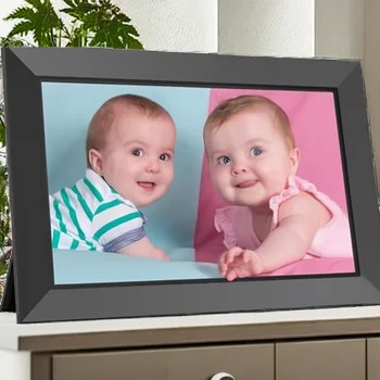 FRAMEO Digital Photo Frame 10.1 Inch Plastic Frame WiFi 32GB IPS HD Touch Screen 1280x800 Auto-Rotation Micro SD Support Instant detail image