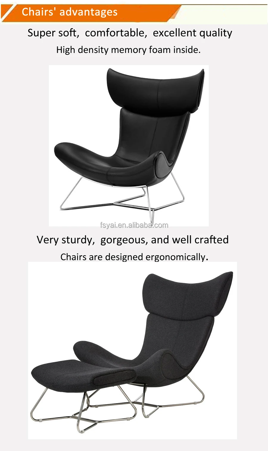 Frame Lounge Fabric Or Pu Finished Designer Furniture Imola Chair With