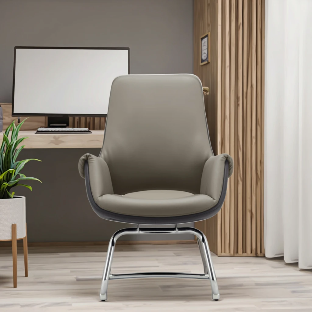 Simple Ergonomic Leather Adjustable Task Chair for Small Space 4