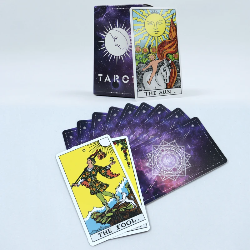 Factory Custom Printed Russian Purple Classical Tarot Cards With Guidebook Printing High Quality oracle Sun Tarot Cards Deck