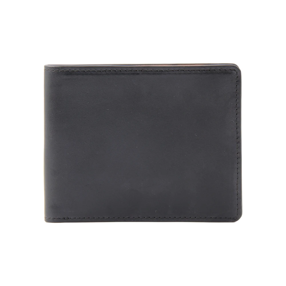 Brand customized high quality vegetable tanned leather bifold wallet purse for men with coin pouch