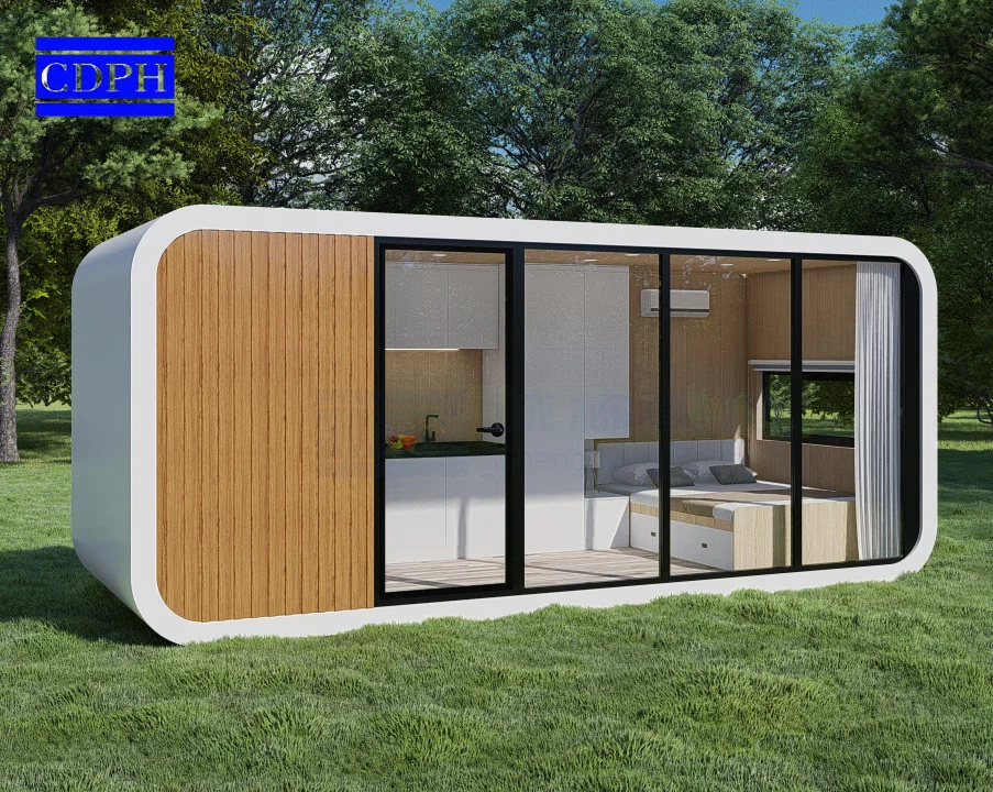Luxurious Prefab Pod Shaped Prefabricated Movable Steel Structure Container Homes Apple Cabin Kit Houses for Sale