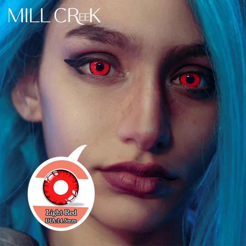 AFancy Pro Color Coscon 8 Colors Anime Eye Soft Lenses Disposable Silicone Hydrogel Contact Lenses Halloween Crazy Contact Lens