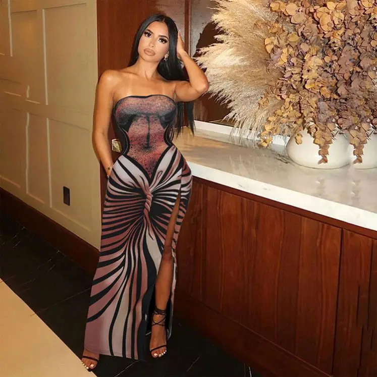 Backless Slim Tube Dress main image 0