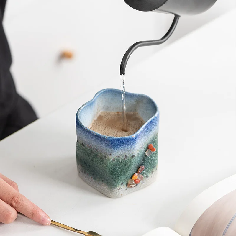 Japanese Kiln Renovation Firing Creative Handheld Irregular Coffee Cup