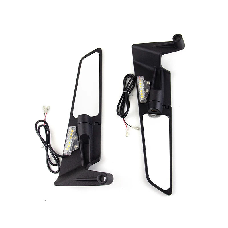 Motorbike Rotatable High Brightness Turn Signal Mirrors Motorcycle Rearview Wing Mirror With Lamp for Z900 Z650 KTM MT07