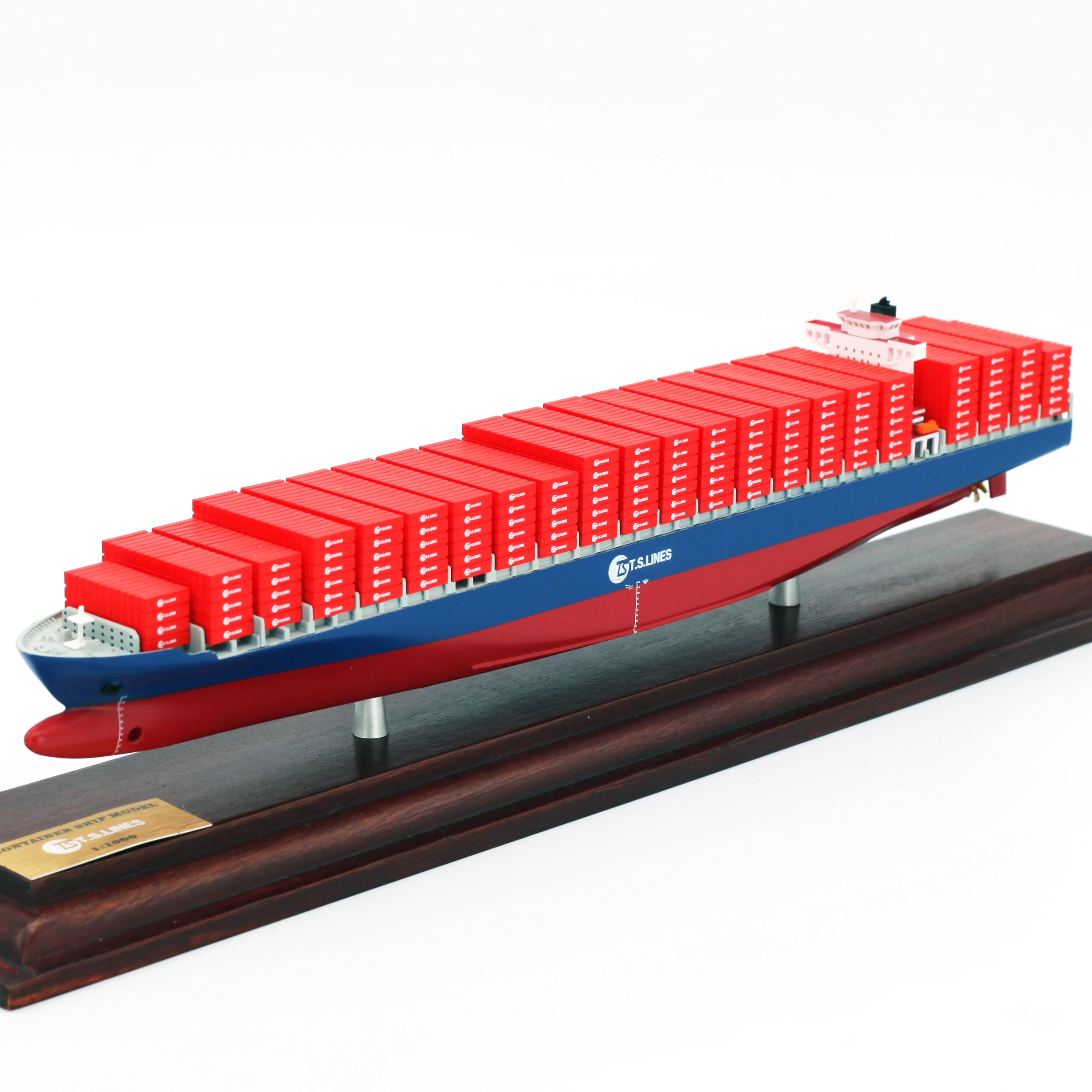 【L】O.A.S Factory's Handmade Scale Boat Model 1:1000 Scale Customized 35cm TS LINES Container Ship Model for Shipping Gift