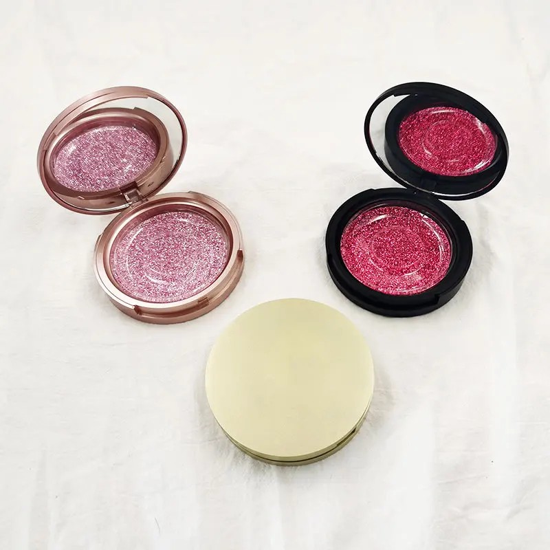 
Best factory price wholesale round empty eyelash packaging box with mirror 