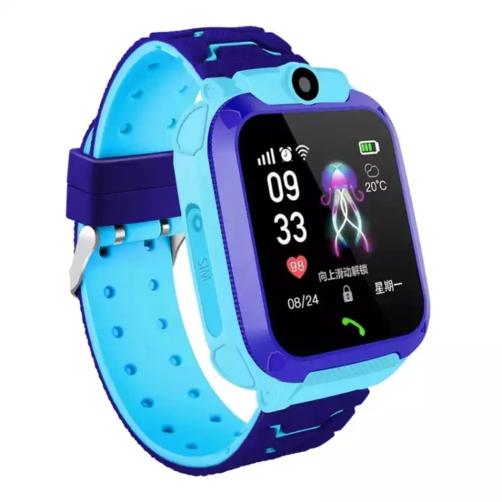 Q12 Kids Smart Watch with HD Photography LBS Location Two-Way Hands-Free Intercom Touch Screen Compass Square Watch for Kids