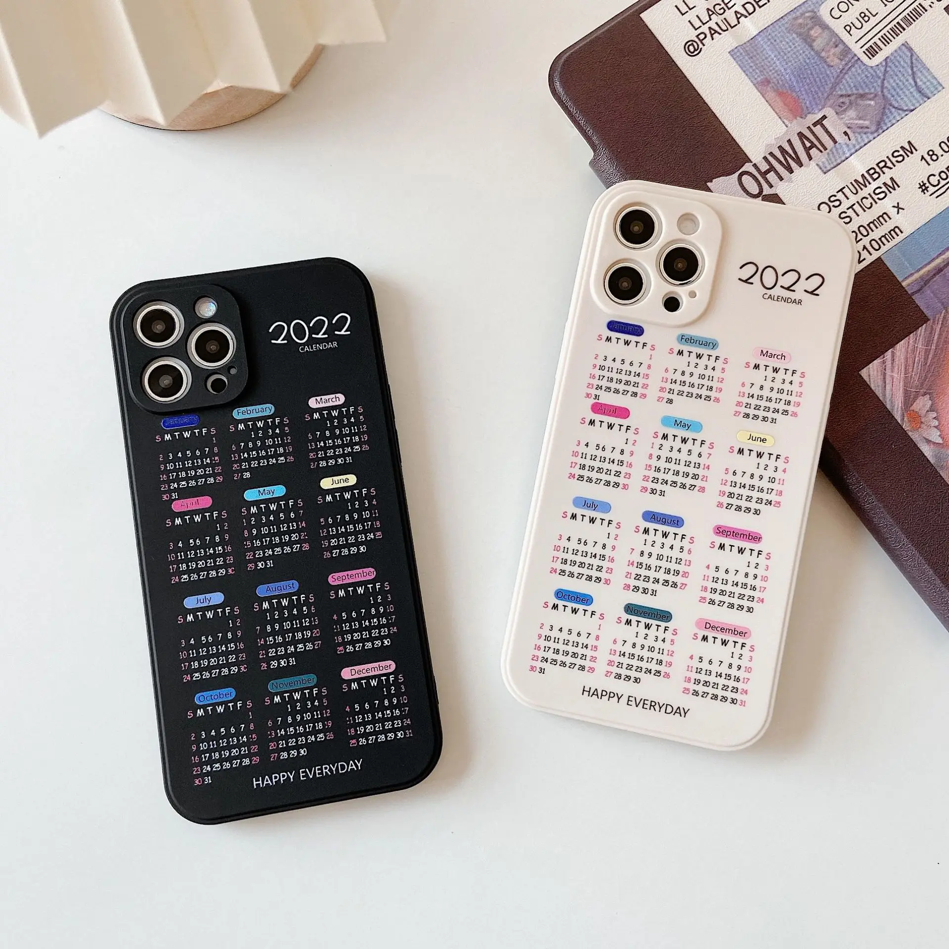 Creative 2022 Calendar Design Soft Silicone Shockproof Phone Case for iPhone 13 13 Pro Max
