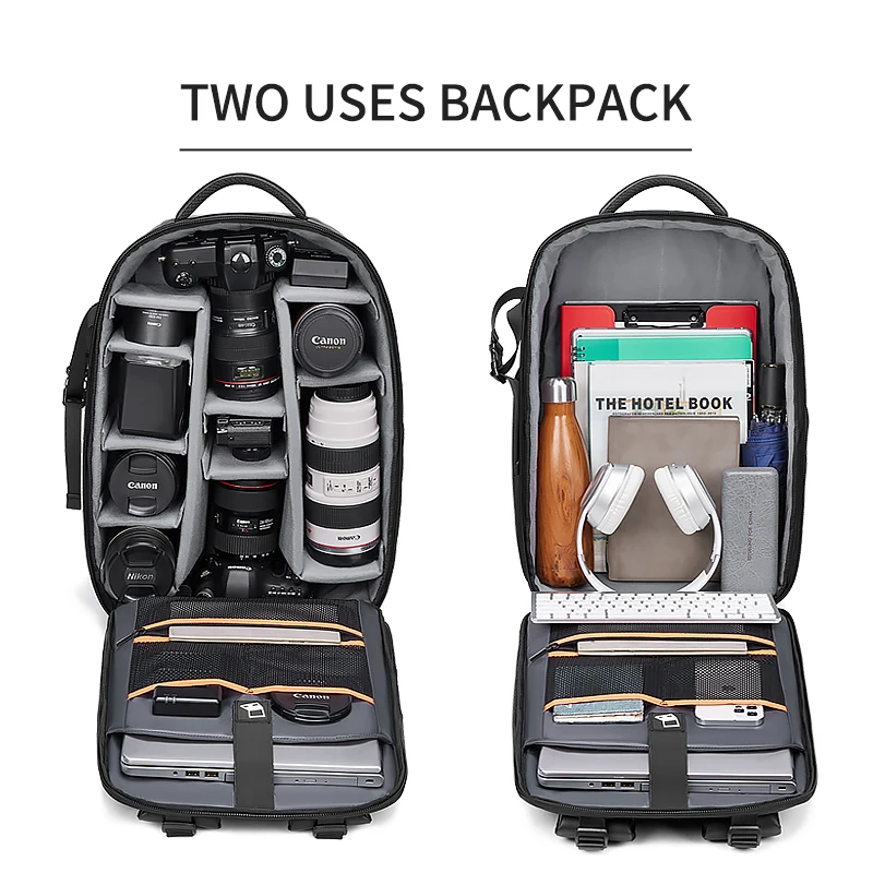 anti theft travel camera backpack SLR Digital Bag Anti-theft Waterproof, Khaki cotton canvas cotton fabric Travel Laptop Backpack, Anti-Theft Carry