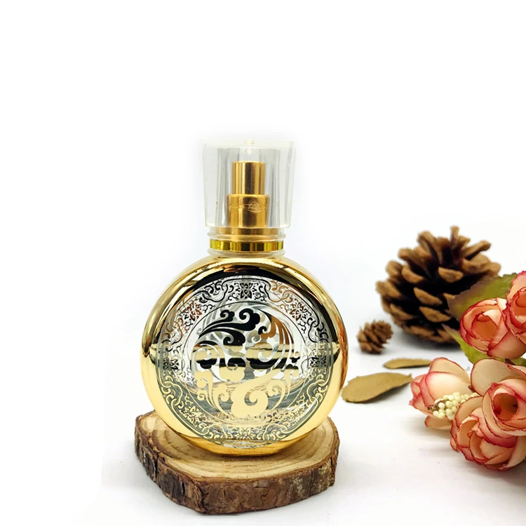 Gold Empty Custom Perfume Bottle Atomizer Oud Attar Perfume Spray Glass Bottle Saudi Arabia