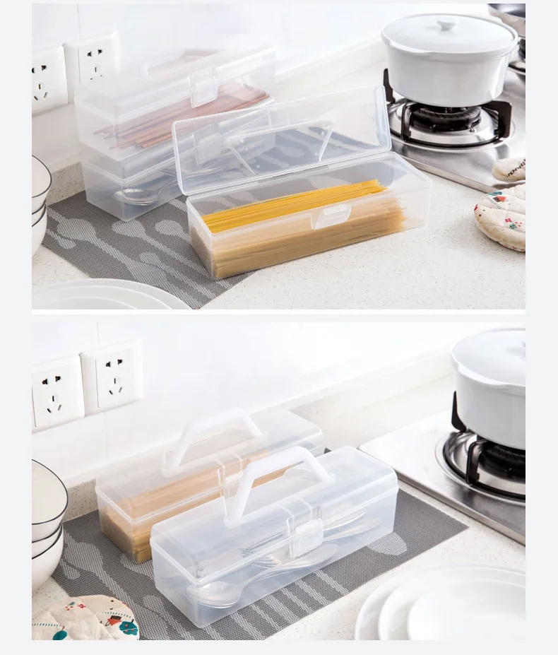 Portable tableware storage box noodle storage box Transparent kitchen household goods storage box wholesale factory