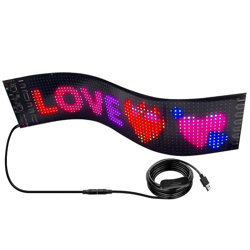 Flexible LED Display Screen RGB Color Running Words Advertising APP Control Flexible LED Strips LED Message Panel