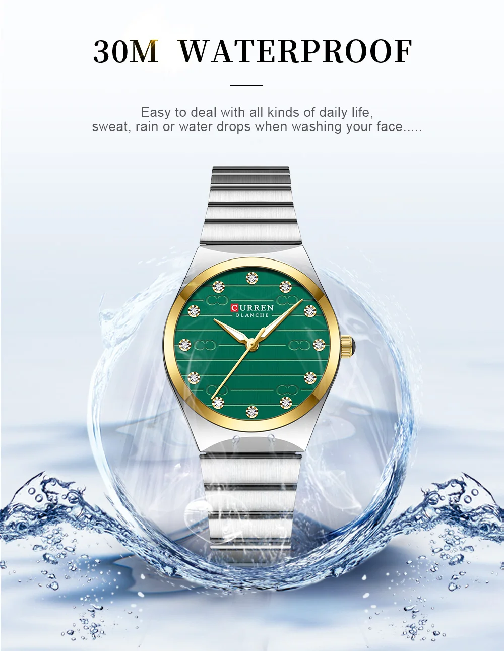 CURREN 9110 Luxury Stainless Steel Watches Female Classic Round Dial Quartz Watch Women Business Wristwatches Wrist Watch