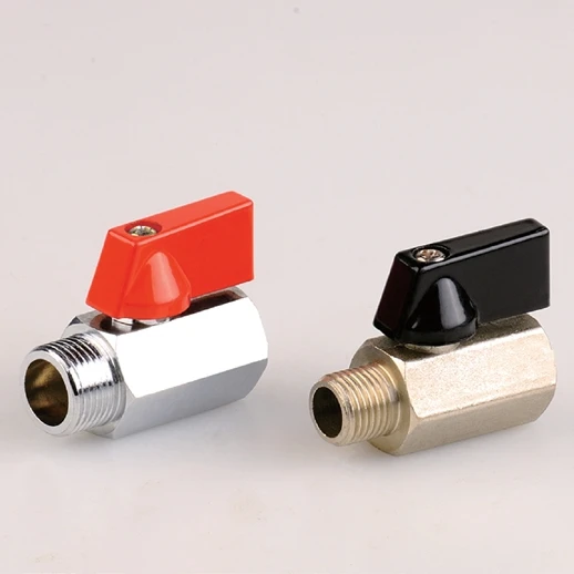 3/8" Brass Mini Ball Valve BSPP Female x Male Shut-Off Valve