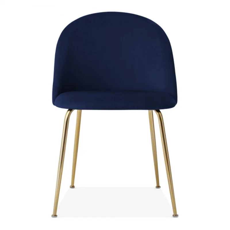 Luxury Upholstered Modern Nordic Designer Restaurant Chairs Blue Velvet