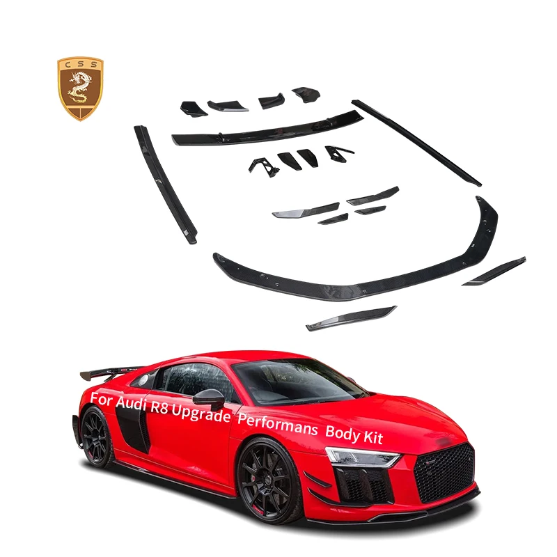 2016-2020 Audi R8 Upgraded Performance Style Body Kit Including Front Lip Splitter Wrap Angle Rear