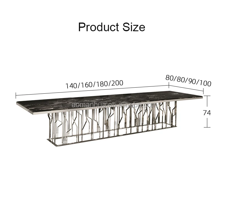 Fancy Silver Metal Legs Dining Table Newest Design Dinner Table For Banquet Factory Direct