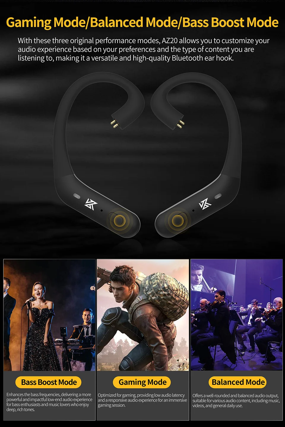KZ AZ20 Bluetooth5.3ワイヤレスイヤーフックSnapdragonサウンド KZ AZ20 Bluetooth5.3ワイヤレスイヤーフックSnapdragonサウンド