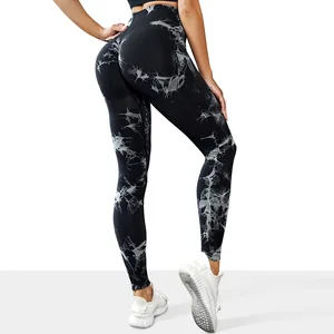 plus size tie dye peach buttocks yoga leggings women high waist seamless long leggings athletic wear yoga pants