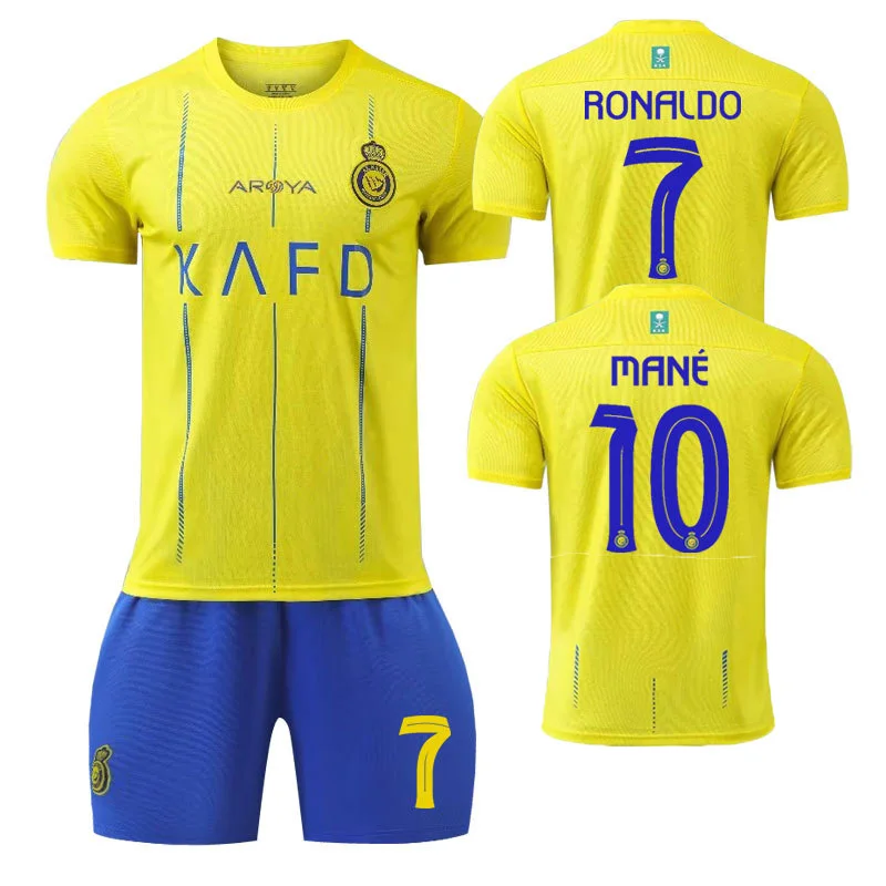 23 24 FC soccer Jerseys 2023 2024 Home Yellow Away CR7 MANE Gonzalo ...