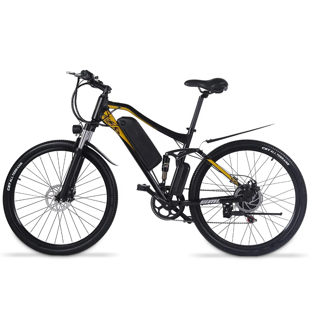 Ready To Ship Stock 27.5 inch Electric Bicycle 48V 500W Full Suspension Ebike 17.4AH Electric Mountain Bike
