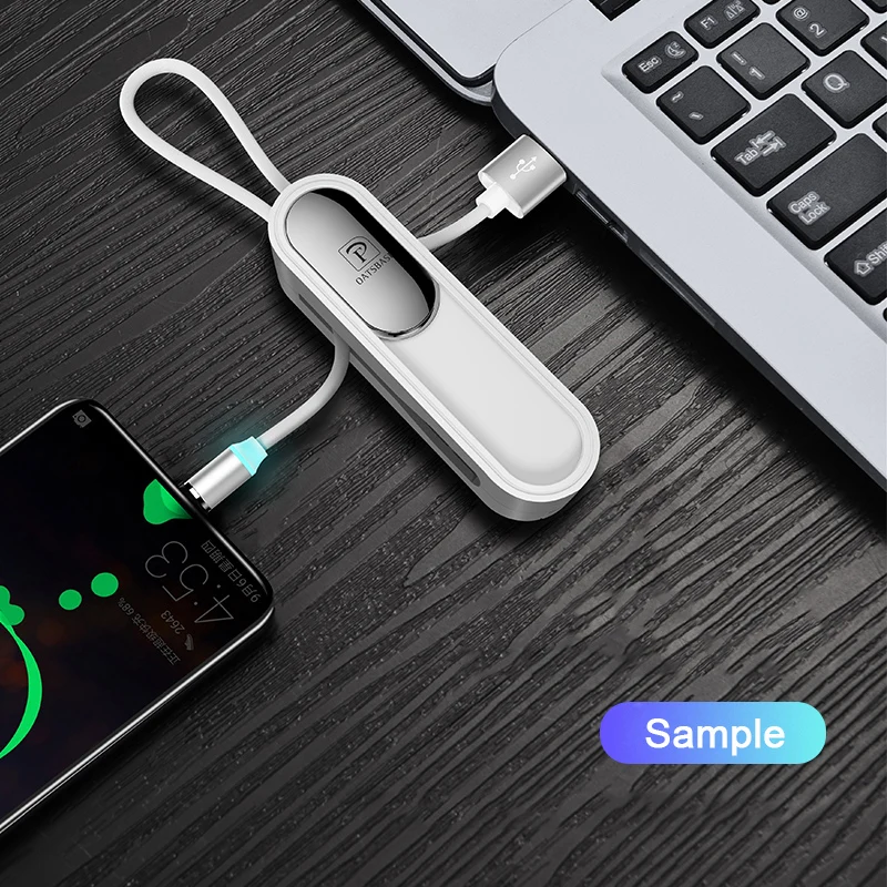 Мини-брелок 3 в 1 Магнитный Micro USB зарядный кабель для iPhone Android Type