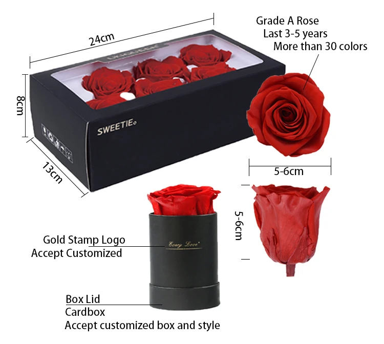 Wholesales Fresh Real Long Lasting Flower Red Preserved Roses Buy